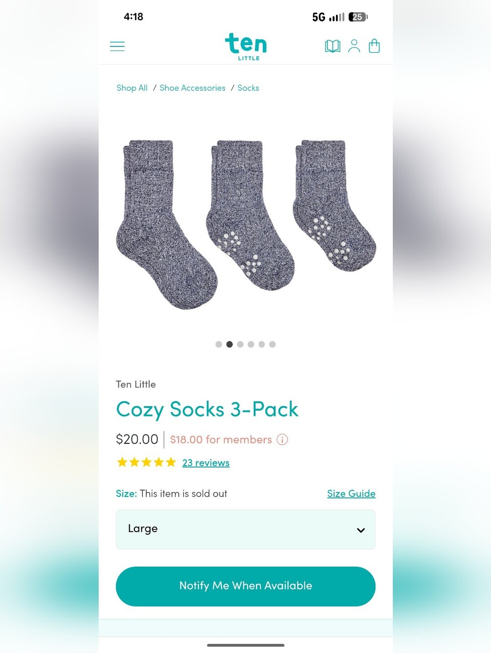 Ten Little Cozy Socks, Large